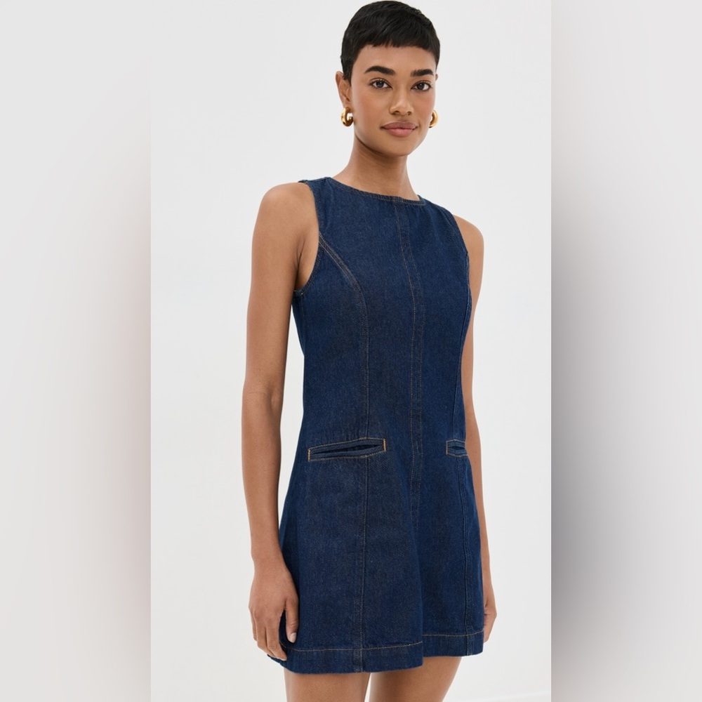 Reformation Blue Sheath Mini Dress Crew Neck Sleeveless
